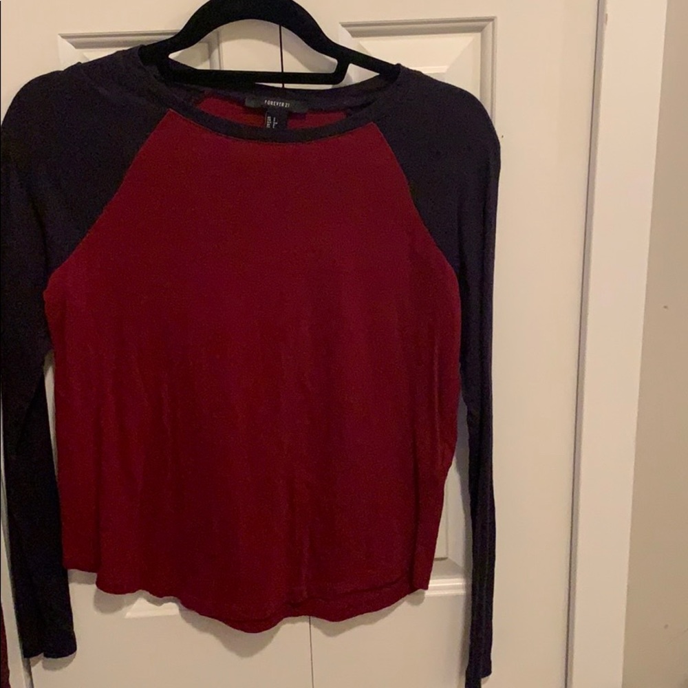 forever 21 red and blue long sleeve size small